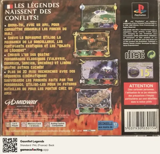 Gauntlet Legends PlayStation, France box back