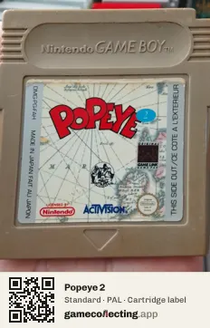 Popeye 2 Game Boy, PAL cartridge label