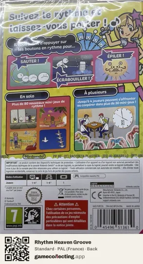 Rhythm Heaven Groove Nintendo Switch, France box back