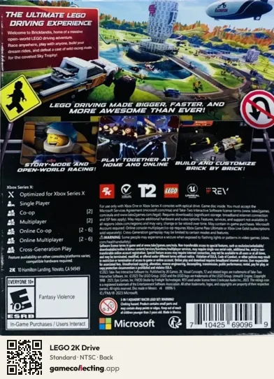 LEGO 2K Drive Xbox Series X, NTSC box back