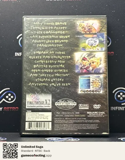 Unlimited Saga PlayStation 2, NTSC box back
