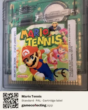 Mario Tennis Game Boy Color, PAL cartridge label