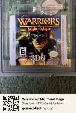 Warriors of Might and Magic Game Boy Color, NTSC cartridge label