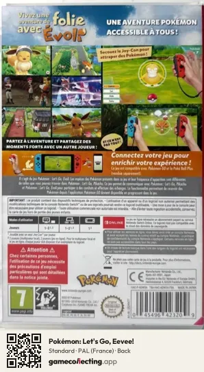 Pokémon: Let's Go, Eevee! Nintendo Switch, France box back