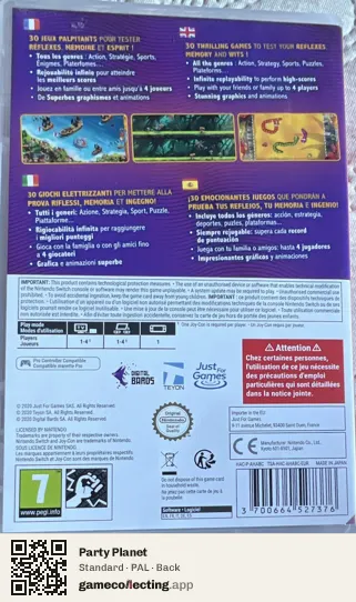 Party Planet Nintendo Switch, PAL box back