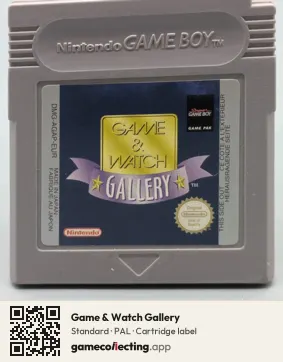 Game & Watch Gallery Game Boy, PAL cartridge label