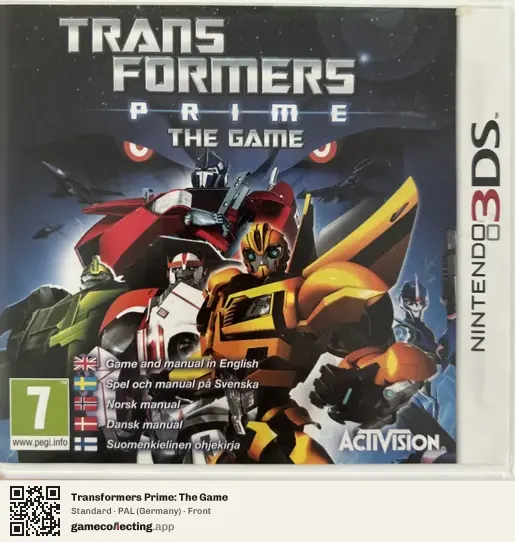 Transformers Prime: The Game Nintendo 3DS, Germany box front