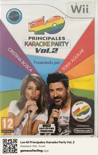 Los 40 Principales: Karaoke Party Vol. 2 Nintendo Wii, PAL box front