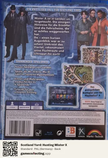 Scotland Yard: Hunting Mister X PlayStation 4, Germany box back