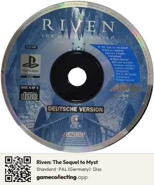 Riven: The Sequel to Myst PlayStation, PAL disc