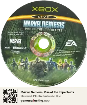 Marvel Nemesis: Rise of the Imperfects Xbox, PAL disc
