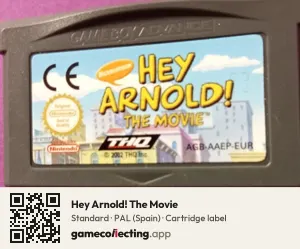Hey Arnold! The Movie Game Boy Advance, PAL cartridge label