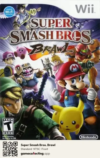 Super Smash Bros. Brawl Nintendo Wii, NTSC box front