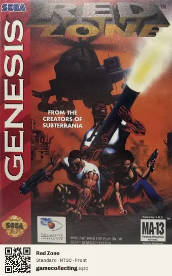 Red Zone Sega Mega Drive / Genesis, NTSC box front