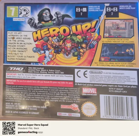 Marvel Super Hero Squad Nintendo DS, PAL box back