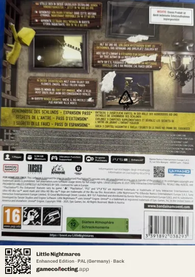 Little Nightmares PlayStation 5, Germany box back