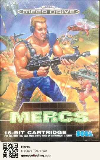 Mercs Sega Mega Drive / Genesis, PAL box front