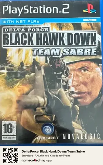 Delta Force: Black Hawk Down: Team Sabre PlayStation 2, United Kingdom box front