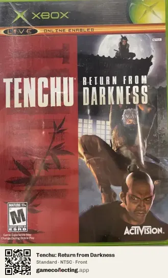 Tenchu: Return from Darkness Xbox, NTSC box front