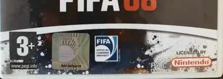 FIFA 08, the PEGI square on its front