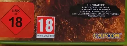Resident Evil 5, the USK square on its front