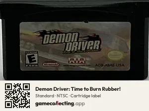Demon Driver: Time to Burn Rubber! Game Boy Advance, NTSC cartridge label