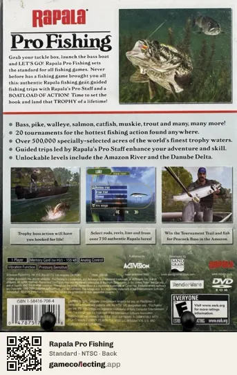 Rapala Pro Fishing PlayStation 2, NTSC box back