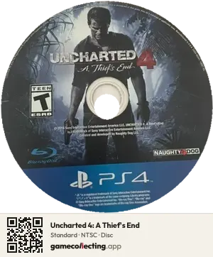 Uncharted 4: A Thief's End PlayStation 4, NTSC disc