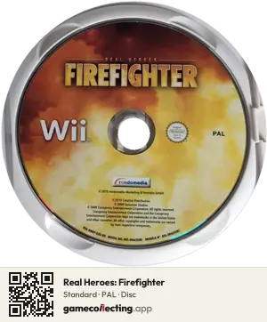 Real Heroes: Firefighter Nintendo Wii, PAL disc