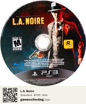 L.A. Noire PlayStation 3, NTSC disc