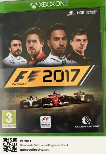 F1 2017 Xbox One, United Kingdom box front