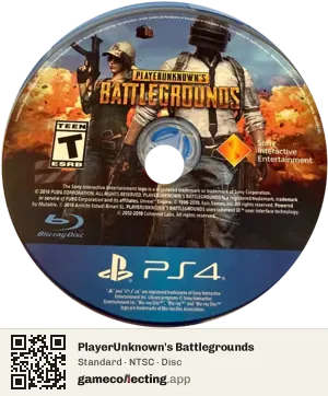 PlayerUnknown's Battlegrounds PlayStation 4, NTSC disc