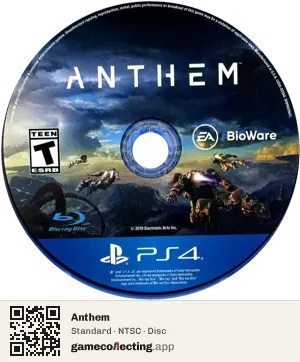 Anthem PlayStation 4, NTSC disc