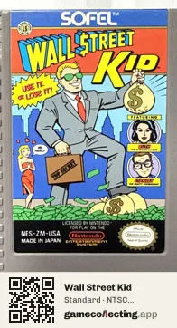 Wall Street Kid Nintendo Entertainment System, NTSC cartridge label