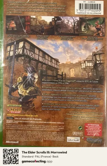 The Elder Scrolls III: Morrowind Xbox, France box back