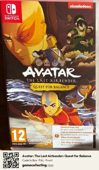 Avatar: The Last Airbender: Quest for Balance Nintendo Switch, PAL box front