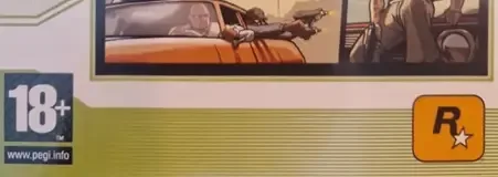 Grand Theft Auto: San Andreas, the PEGI square on its front