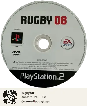 Rugby 08 PlayStation 2, PAL disc