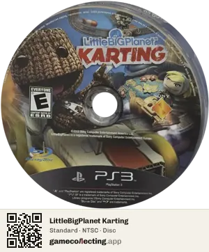 LittleBigPlanet Karting PlayStation 3, NTSC disc