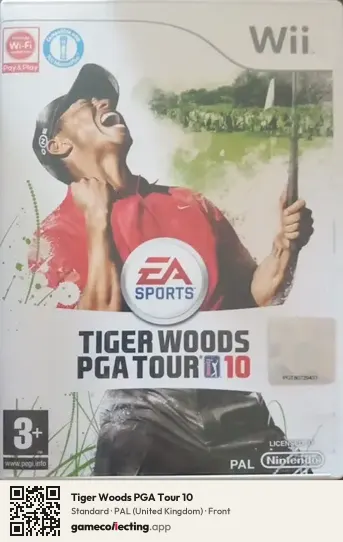 Tiger Woods PGA Tour 10 Nintendo Wii, United Kingdom box front