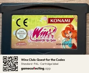 Winx Club: Quest for the Codex Game Boy Advance, PAL cartridge label
