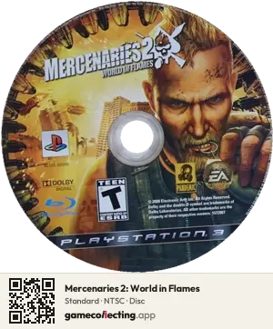 Mercenaries 2: World in Flames PlayStation 3, NTSC disc