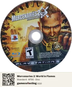 Mercenaries 2: World in Flames PlayStation 3, NTSC disc