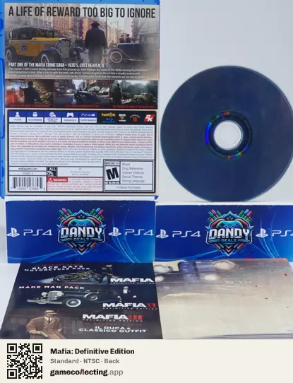 Mafia: Definitive Edition PlayStation 4, NTSC box back