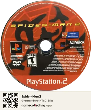 Spider-Man 2 PlayStation 2, NTSC disc