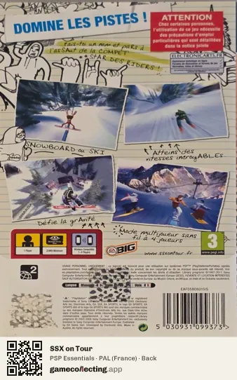 SSX on Tour PlayStation Portable, France box back