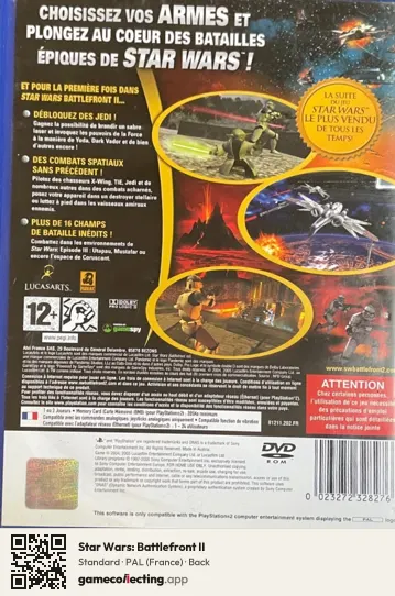 Star Wars: Battlefront II PlayStation 2, France box back