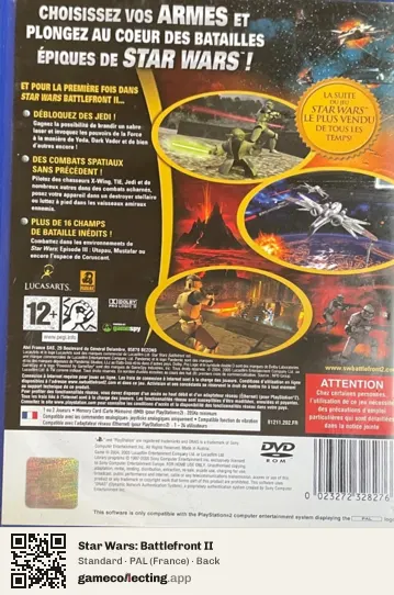 Star Wars: Battlefront II PlayStation 2, France box back