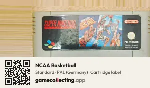 NCAA Basketball Super Nintendo Entertainment System, PAL cartridge label
