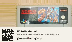 NCAA Basketball Super Nintendo Entertainment System, PAL cartridge label